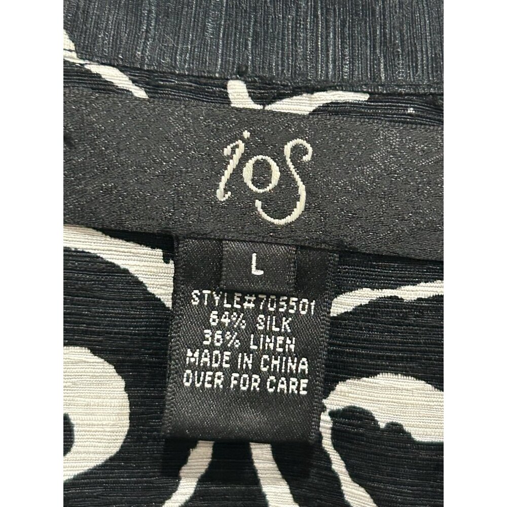 Ios Abstract Button Front Shacket Black White Sz … - image 5